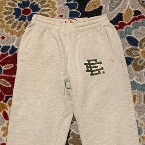 Eric Emanuel Gray Joggers with Green Emblem